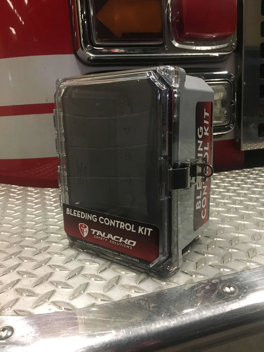 Bleeding Control, an enclosure for bleeding control equipment Red Ace bleeding control wall enclosure for public safety kit storage in schools, offices, and community venues