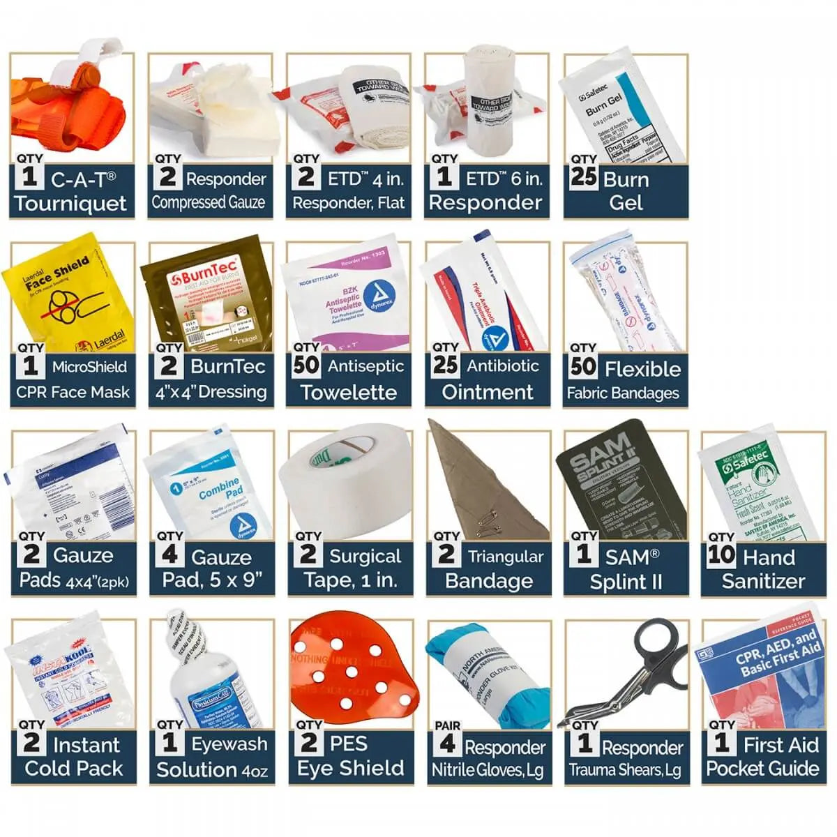 Ansi/OSHA first aid kit with major trauma Large King trauma and first aid kit with emergency supplies for factories, schools, and responders