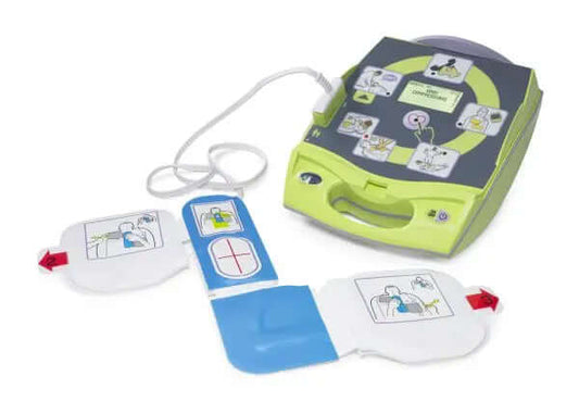 Zoll AED Plus defibrillator with CPR feedback for reliable emergency use in schools, offices, and churches
