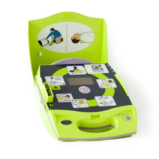 Zoll AED Plus defibrillator with CPR feedback for reliable emergency use in schools, offices, and churches